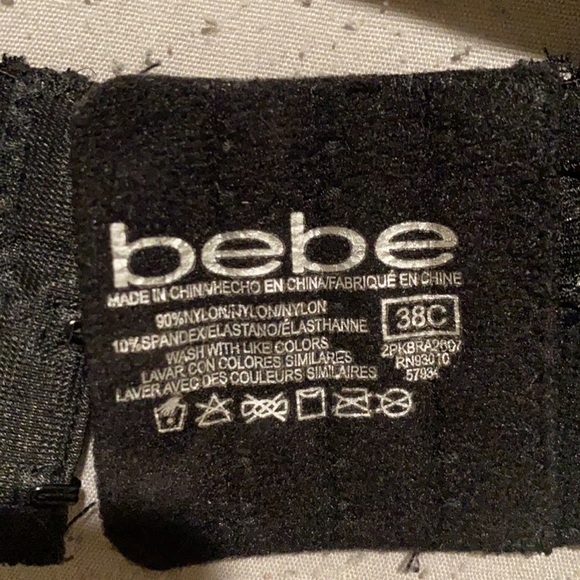 Bebe Black Laced Bra 38C Underwire - Picture 2 of 6